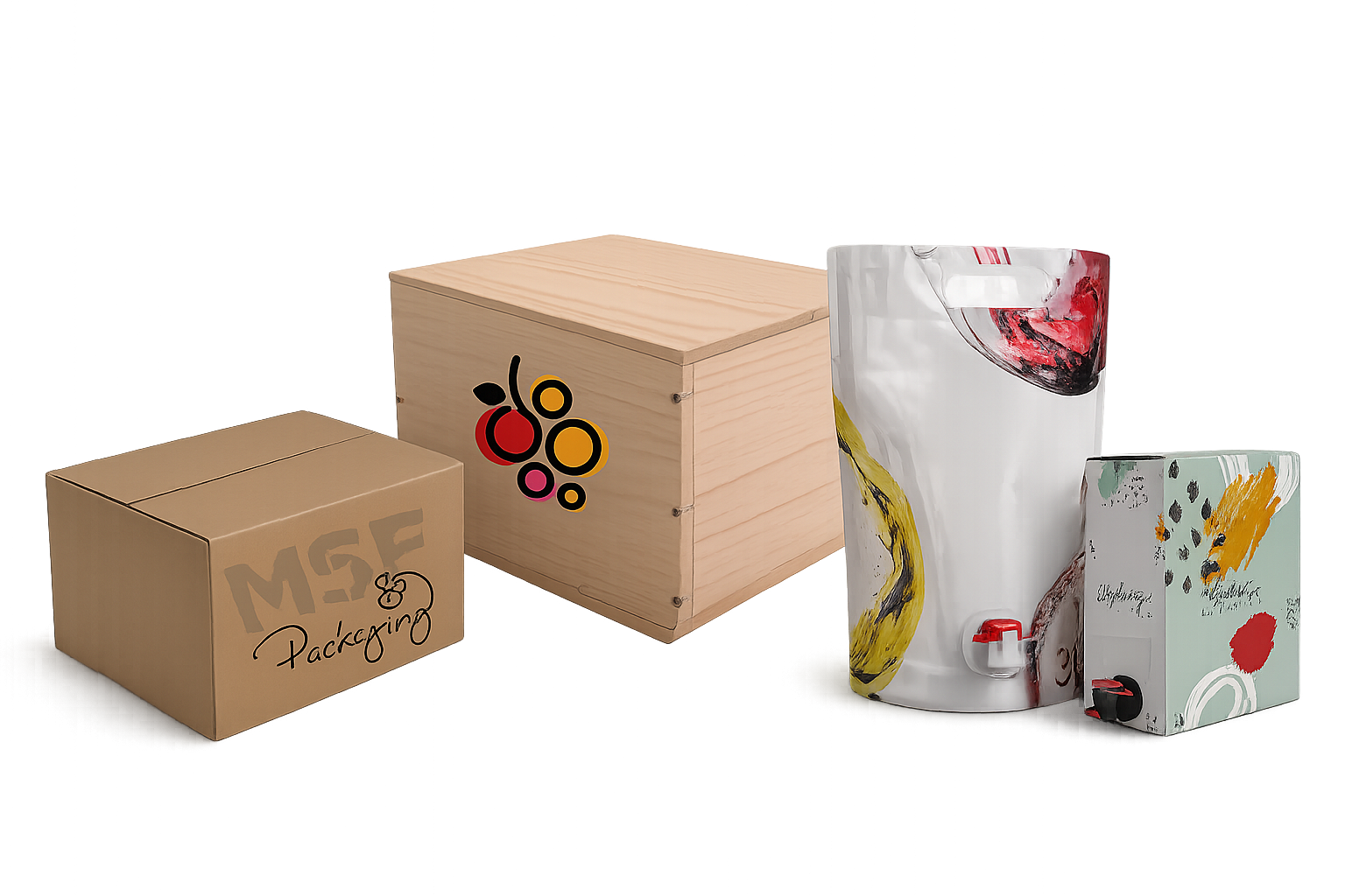 Msf packaging vous conseille pour vos choix de cartons, BIB, Caisse bois ou pouch up